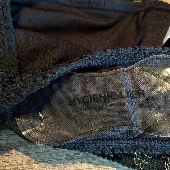 Cupshe Wide Straps Longline Bandeau & High Waist Hipster Bikini Set Size S Black - Picture 10 of 15